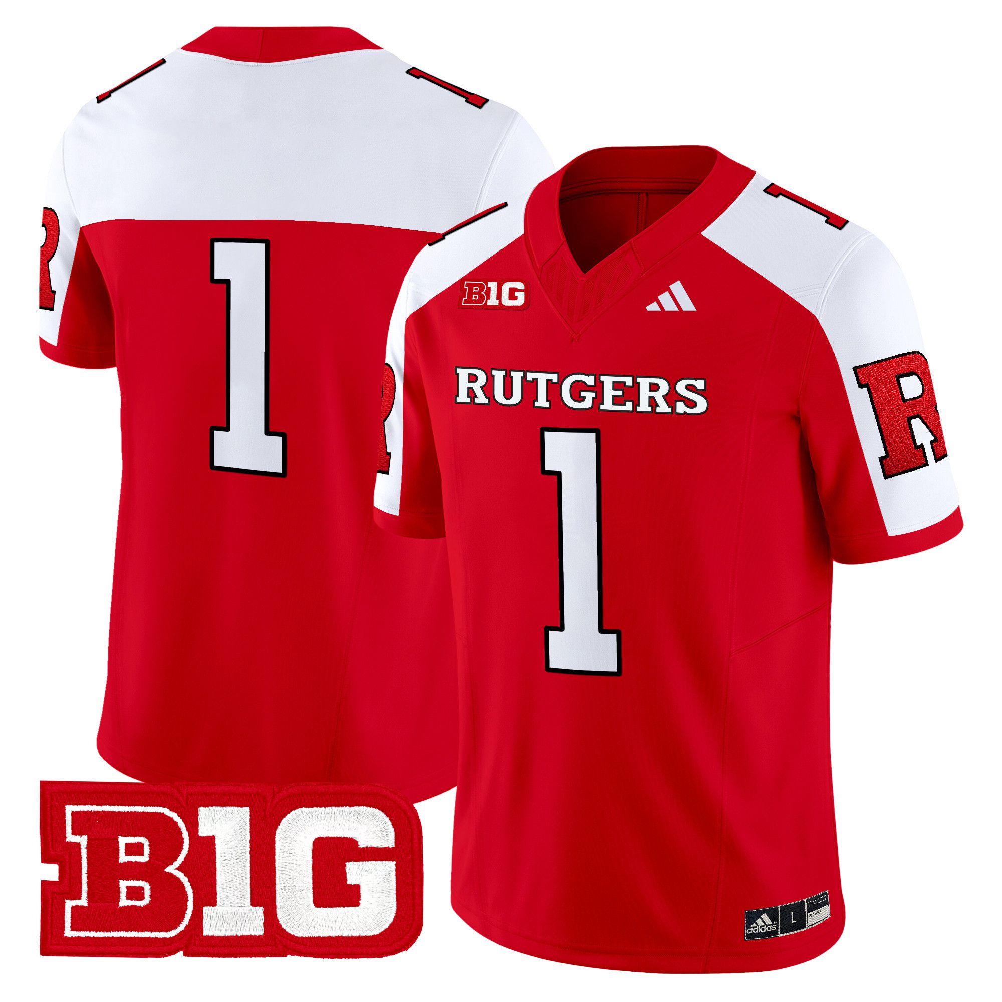 Men Rutgers Scarlet Knights #1 No Name Red 2024 Vapor Limited NCAA Jersey